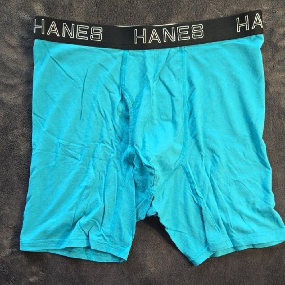 Hanes Blue Boxer Briefs Classic Comfort